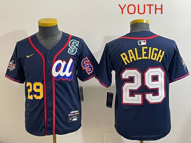 Youth 2025 Seattle Mariners #29 Raleigh Drak Blue All star Nike MLB Jersey style 18